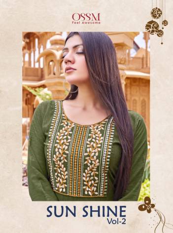 Sun Shine Vol 2 By Ossm Fancy Embroidered Kurti Collection